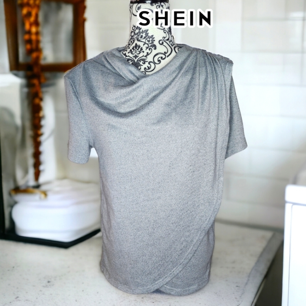 SHEIN Women's Wrap Short Sleeve Shirt- Large